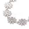 Enamel Daisy Link Chains Bracelet BJEW-P271-01P-02-3