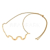 304 Stainless Steel Wavy Line Choker Slider Necklaces NJEW-Z106-01G-4