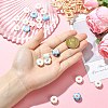 20Pcs 4 Colors Handmade Printed Porcelain European Beads PORC-CJ0001-31-4