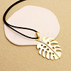 Bohemian Style Zinc Alloy Pendant Black Waxed Cord Necklaces for Women FS-WG15105-10-1