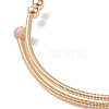 Natural Moonstone Round Beaded Cuff Bangle BJEW-JB10113-01-4