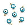 Golden Tone Brass Enamel Charms KK-Q571-05E-2