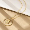 Brass Micro Pave Clear Cubic Zirconia Ring Pendant Necklaces LS-NJEW-P322-A03-G-2
