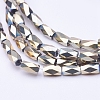 Electroplate Transparent Glass Beads Strands EGLA-E046-F02-3