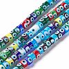 Handmade Evil Eye Lampwork Beads Strands LAMP-F024-01A-04-1