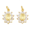 Brass Micro Pave Clear Cubic Zirconia Pendants CU-CBAB3AD-03G-01-1