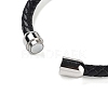Natural Tourmaline Round Bead Braided Leather Cord Bracelets for Men Women BJEW-A009-11P-07-4