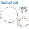 Natural Pearl & Glass Seed Beaded Necklace & Bracelet & Dangle Earrings SJEW-SW00008-7
