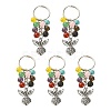 Mixed Gemstone Beads Keychain KEYC-YW0001-04-1