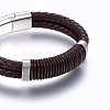 Leather Braided Cord Bracelets BJEW-E345-08A-P-2