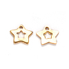 Ion Plating(IP) 304 Stainless Steel Star Charms STAS-M238-09-1