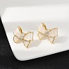 Brass Micro Pave Clear Cubic Zirconia Stud Earrings EJEW-H154-13G-3