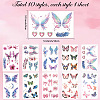 10 Sheets 10 Colors Butterfly Pattern Glitter Body Art Tattoos AJEW-SP0002-80-2