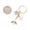 2Pcs Butterfly Alloy Acrylic & Rhinestone & Angle Pendant Keychains KEYC-JKC01251-3