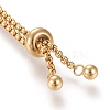 Adjustable 304 Stainless Steel Slider Bracelet/Bolo Bracelets Making X-STAS-I153-02G-3