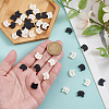 60Pcs 2 Colors Resin Cat Shape Buttons BUTT-AR0001-36-3