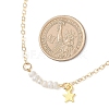 Alloy Star & Natural Cultured Freshwater Pearl Potato Beaded Pendant Brass Cable Chain Necklaces for Women NJEW-JN05788-3