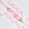 Rhinestone Flower with ABS Imitation Pearl Bridal Belt AJEW-WH0348-119A-3