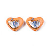 Flower Printed Opaque Acrylic Heart Beads SACR-S305-28-J02-2