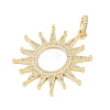 Brass Micro Pave Cubic Zirconia Pendants KK-H518-01B-G-2
