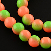 Two-Color Baking Painted Glass Bead Strands X-DGLA-R050-8mm-29-1