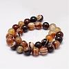 Natural Striped Agate/Banded Agate Bead Strands G-K155-A-10mm-07-2