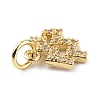 Brass Micro Pave Cubic Zirconia Charms ZIRC-F131-16G-04-3