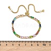 Rectangle 304 Stainless Steel Glass Slider Bracelets BJEW-D456-07G-01-5