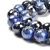 Electroplated Natural Fire Crackle Agate Round Beads Strands G-G0006-A02-02-4