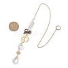Leaf Glass & Natural Quartz Crystal Chips Beads Hanging Suncatchers HJEW-JM04607-3
