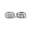 Flat Round Antique Silver Plated Alloy Rhinestone European Beads X-ALRI-Q228-10H-4