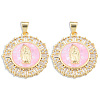 Brass Micro Pave Clear Cubic Zirconia Pendants KK-N227-100C-2