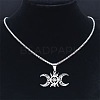 Hollow Out Moon Goddess 201 Stainless Steel Pendant Necklaces for Women FS-WGF6F96-01-4