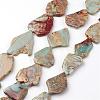 Natural Aqua Terra Jasper Beads Strands G-D857-02-1