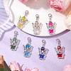 7Pcs 7 Colors Angel Glass Pendant Decorations HJEW-JM02789-01-1