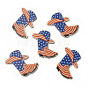 American Flag Theme Single Face Printed Aspen Wood Big Pendants WOOD-G014-08-1