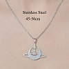 Non-Tarnish 201 Stainless Steel Planet Pendant Necklace NJEW-OY002-30-3