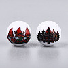 Christmas Printed Opaque Acrylic Round Beads OACR-T029-08A-2