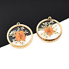 304 Stainless Steel Epoxy Resin Pendants STAS-T072-21-1