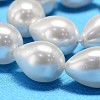 Teardrop Shell Pearl Bead Strands BSHE-L015-01-4