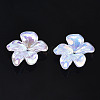 5-Petal Electroplate Acrylic Bead Caps X-PACR-T014-01-2