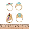 4Pcs Adjustable Alloy Finger Rings Sets RJEW-L131-02G-4