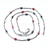Brass Enamel Chain Necklace Making MAK-L014-07P-2