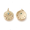 Brass Micro Pave Cubic Zirconia Hammered Pendants ZIRC-L098-011G-2