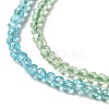 Transparent Gradient Color Glass Beads Strands X-GLAA-H021-01B-24-3