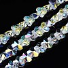 Electroplate Transparent Glass Beads Strands EGLA-N002-20A-B01-6