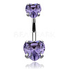 Heart Cubic Zirconia Belly Button Rings WG98059-03-1