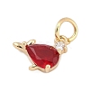 Brass Pave Cubic Zirconia Charms KK-Q096-14A-G-2