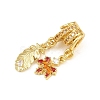 Brass Micro Pave Clear Cubic Zirconia Pendants CU-CBAD306-08G-02-2