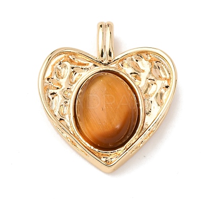 Natural Tiger Eye Pendants KK-A279-14G-1
